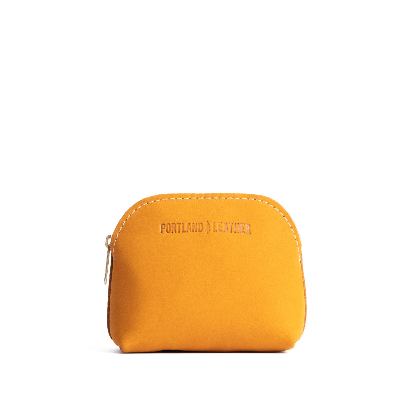 Turmeric*Mini | Compact leather pouch with top zipper