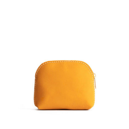 Turmeric*Mini | Compact leather pouch with top zipper