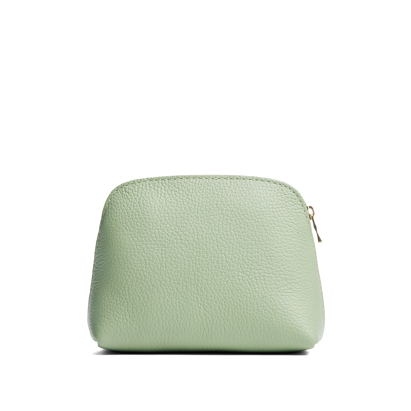 Pistachio*Classic | Compact leather pouch with top zipper