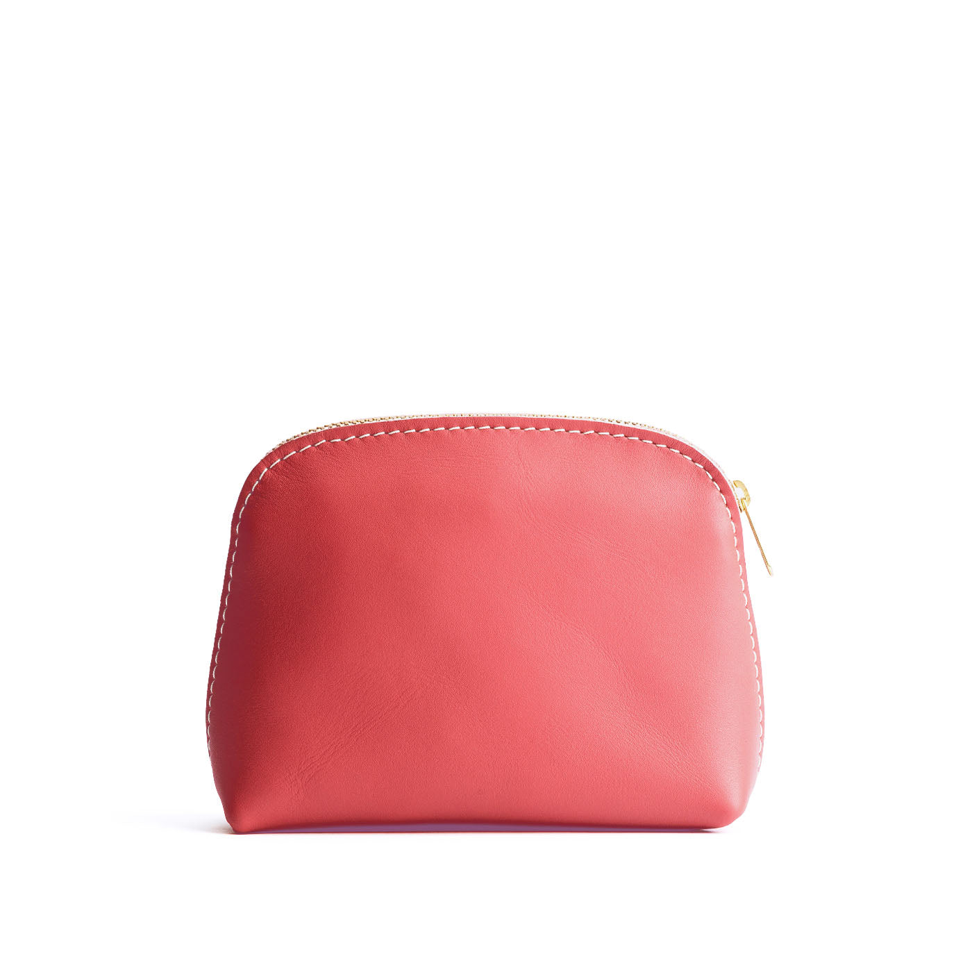 Begonia*Classic | Compact leather pouch with top zipper