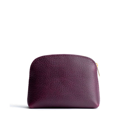 Plum*Classic | Compact leather pouch with top zipper