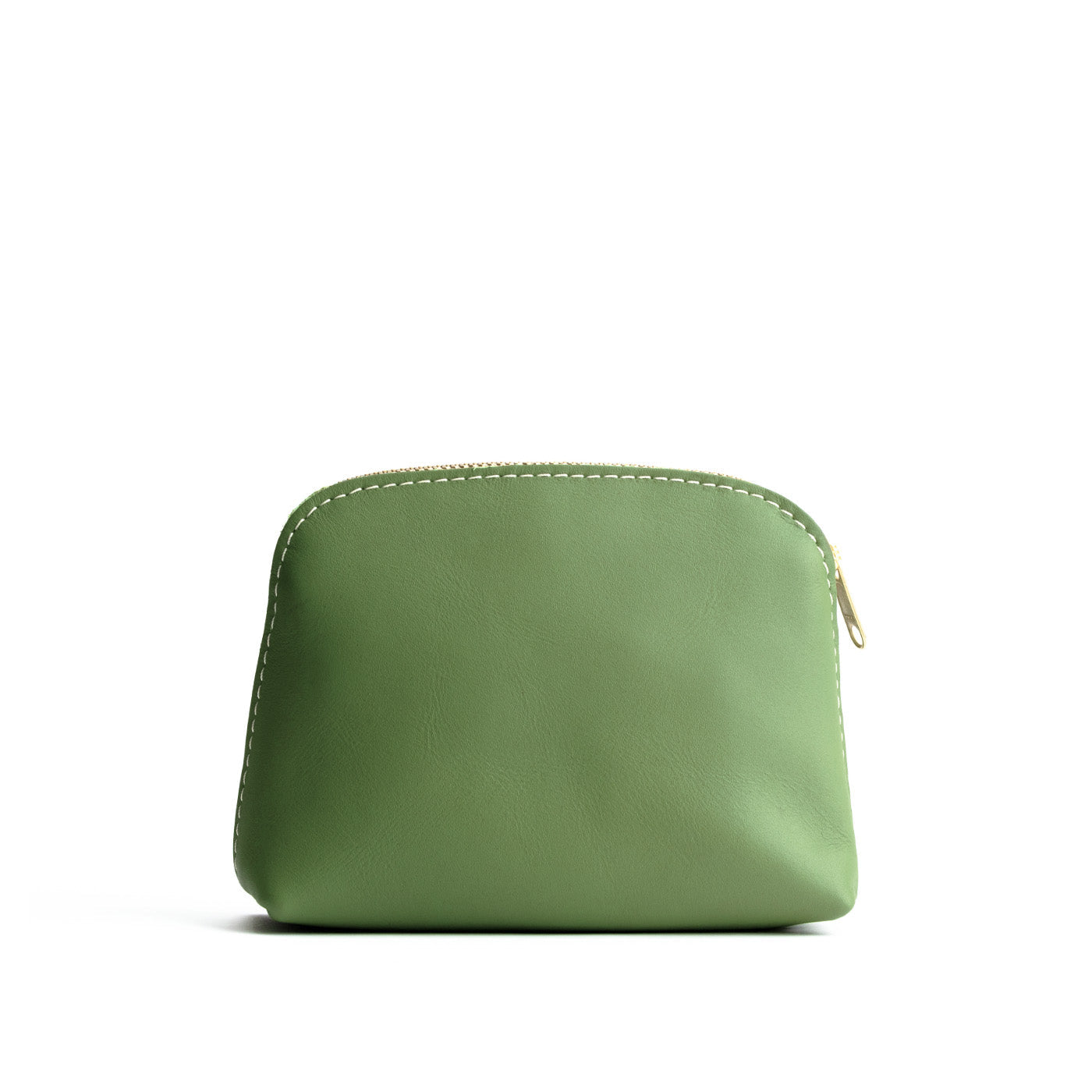 Matcha*Classic | Compact leather pouch with top zipper