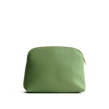 Matcha*Classic | Compact leather pouch with top zipper