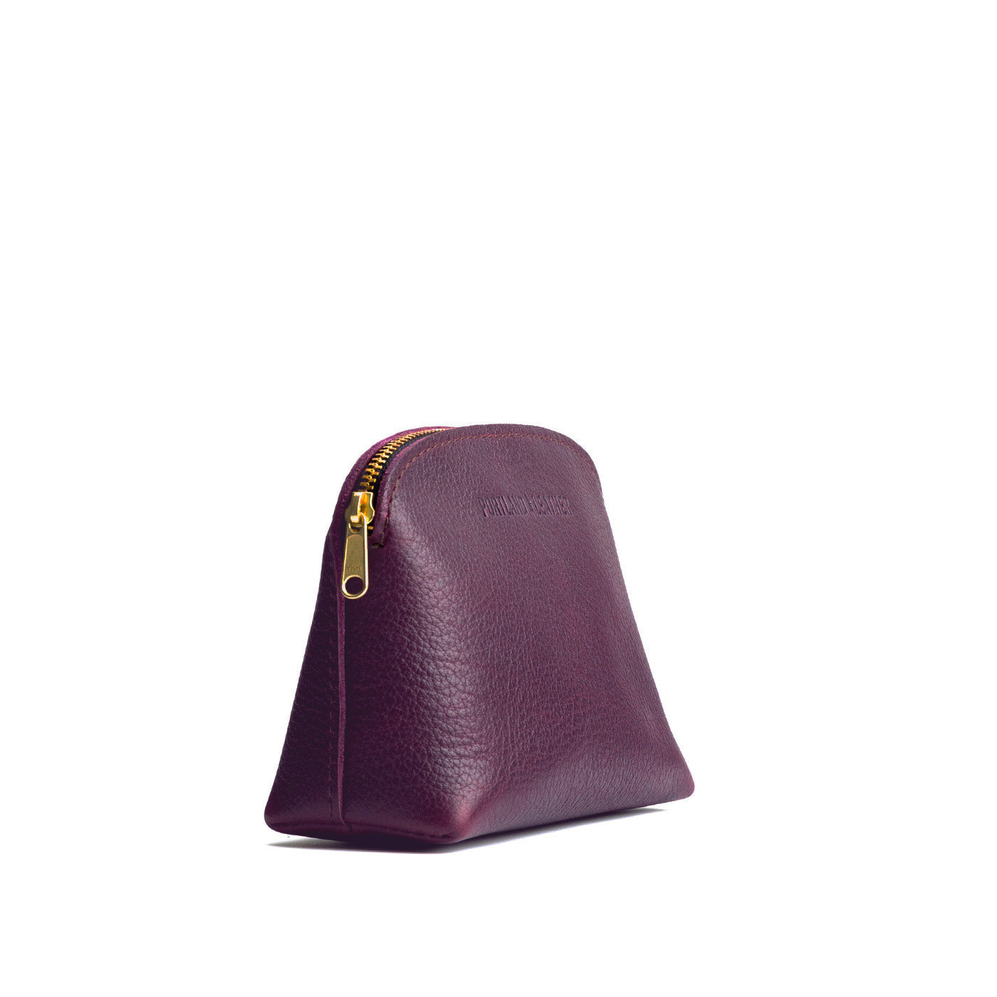 Plum*Classic | Compact leather pouch with top zipper