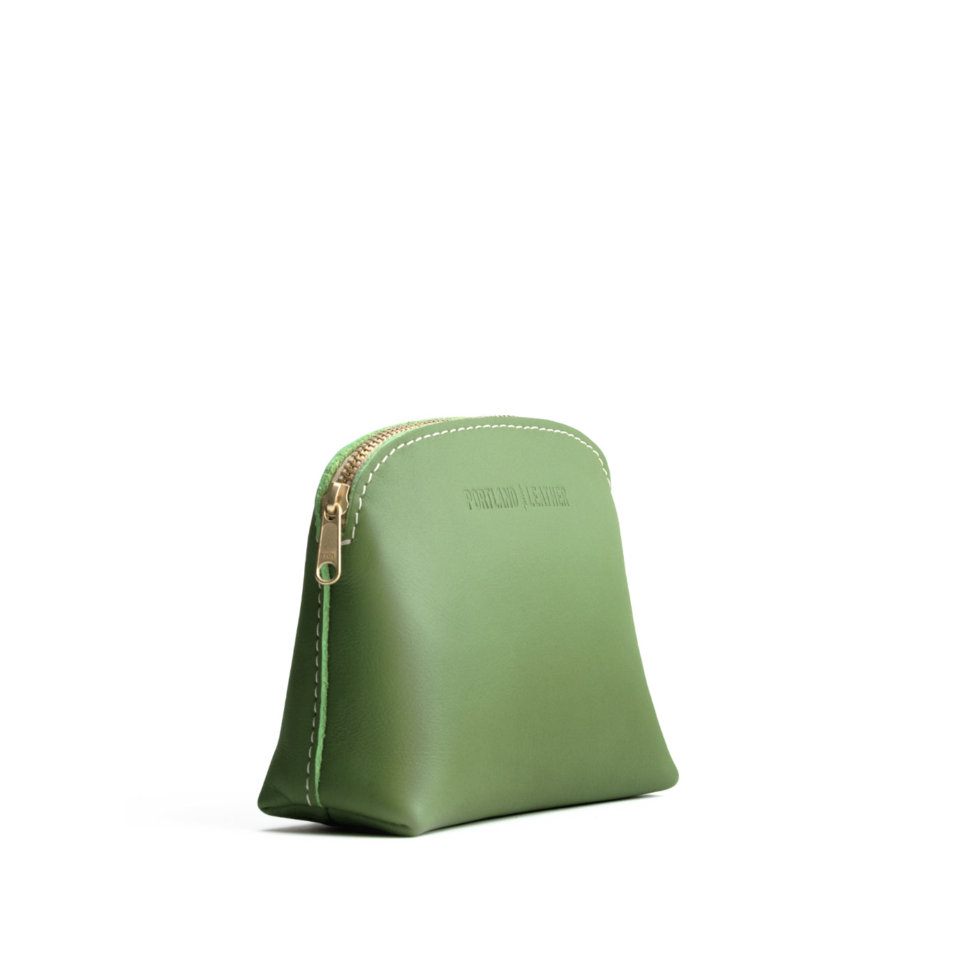 Matcha*Classic | Compact leather pouch with top zipper
