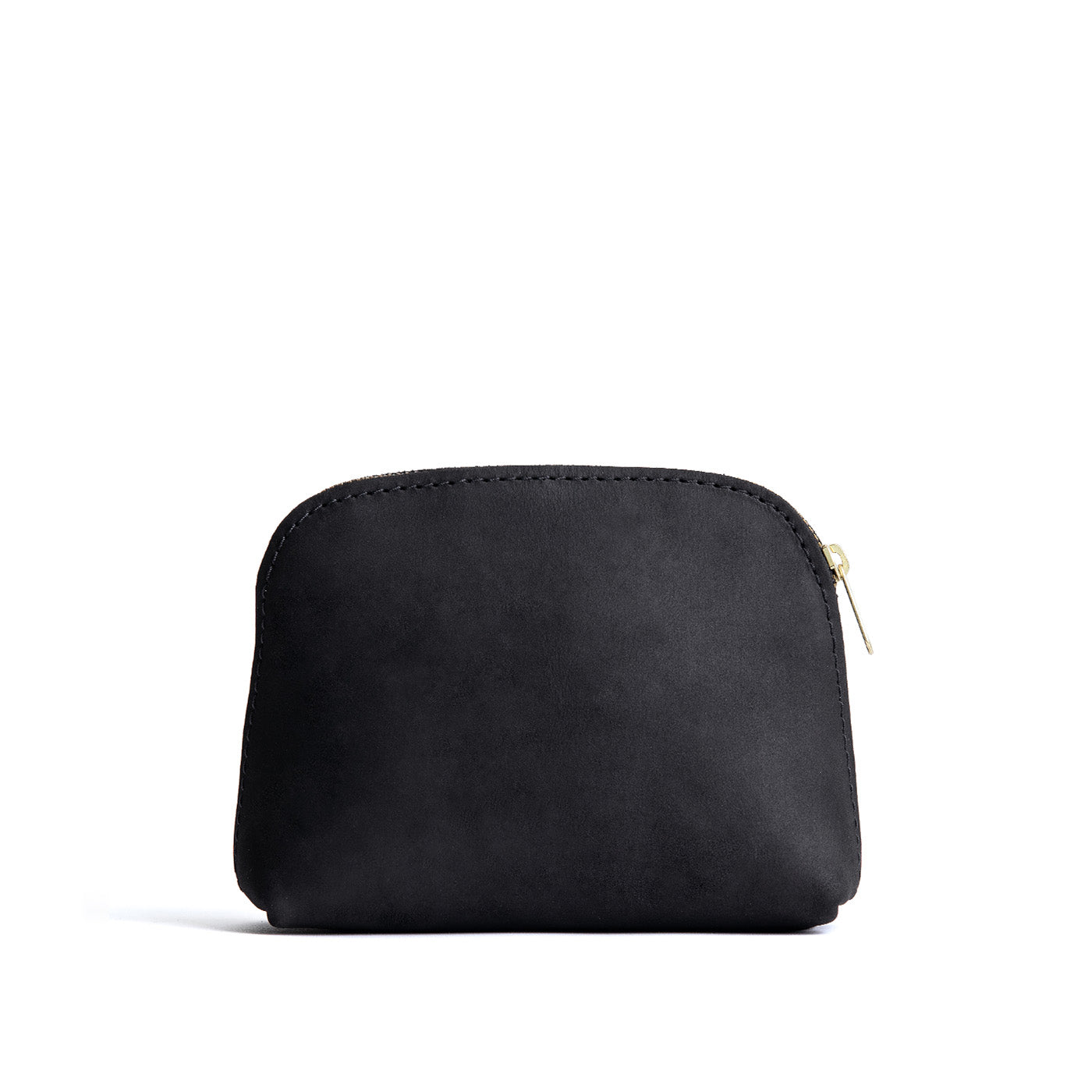 Shadow Black*Classic | Compact leather pouch with top zipper