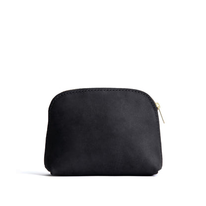 Shadow Black*Classic | Compact leather pouch with top zipper
