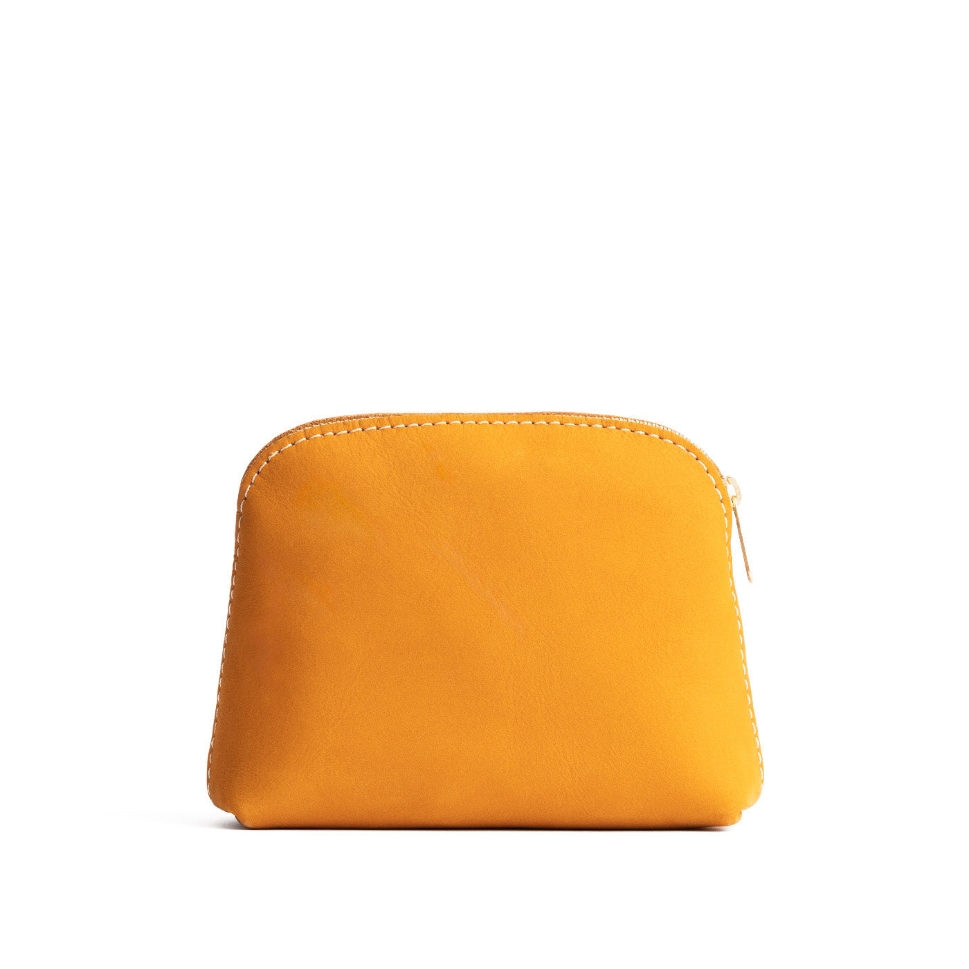 Turmeric*Classic | Compact leather pouch with top zipper