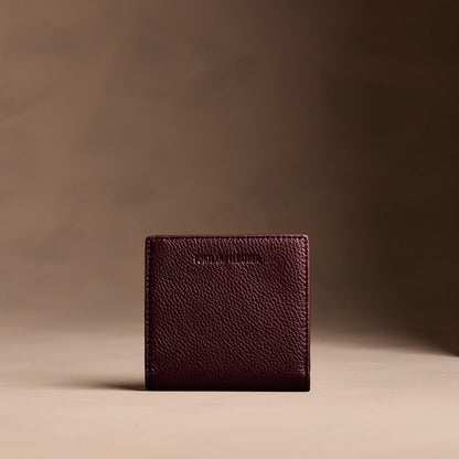 Hunter*Small | Petite slim leather bifold wallet with multiple card slots and a zippered back pocket