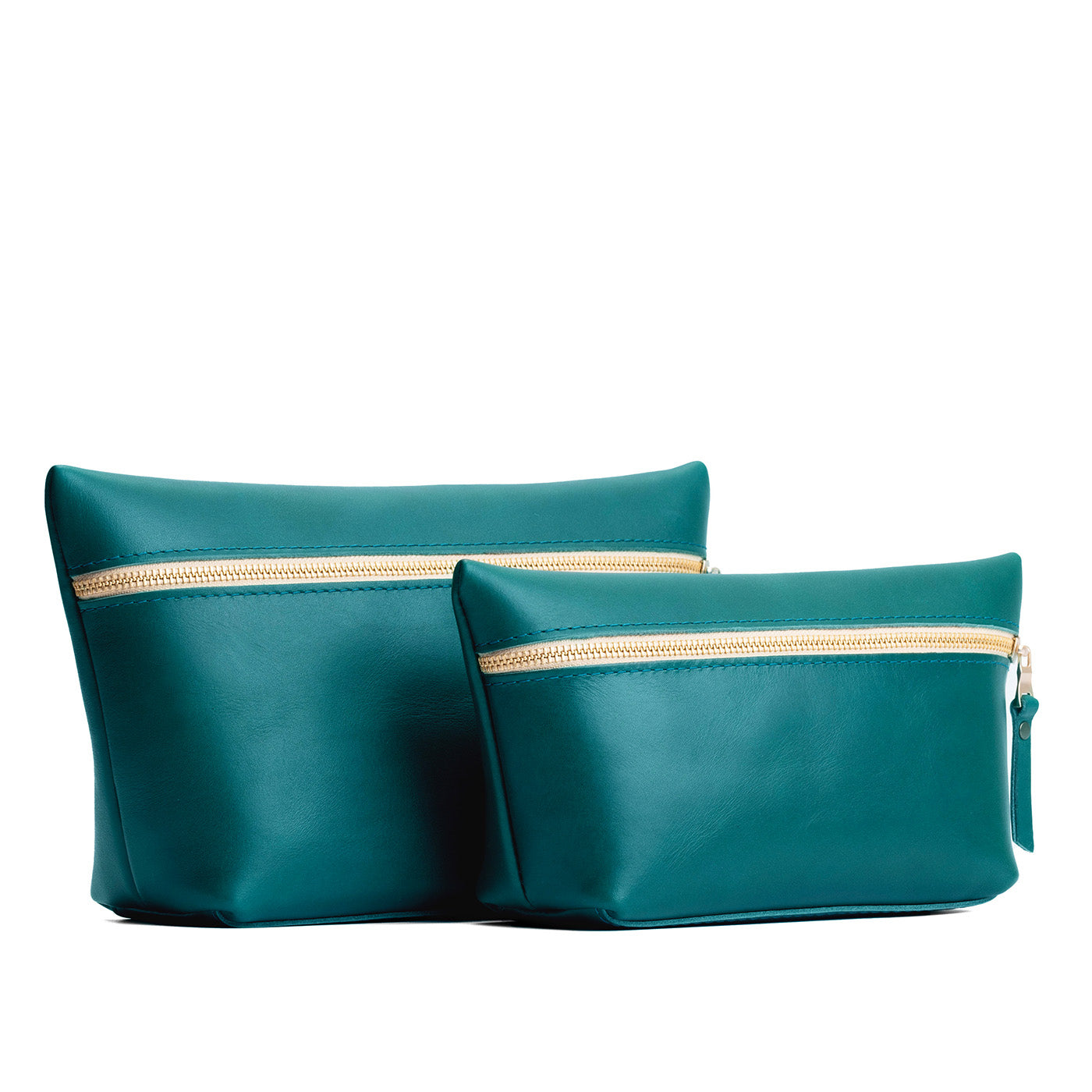 Caribbean | Two large leather makeup bags with zipper