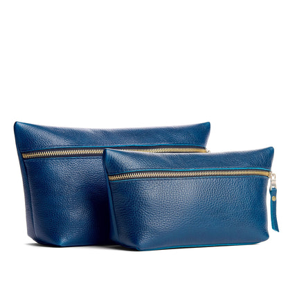 Caspian | Two large leather makeup bags with zipper