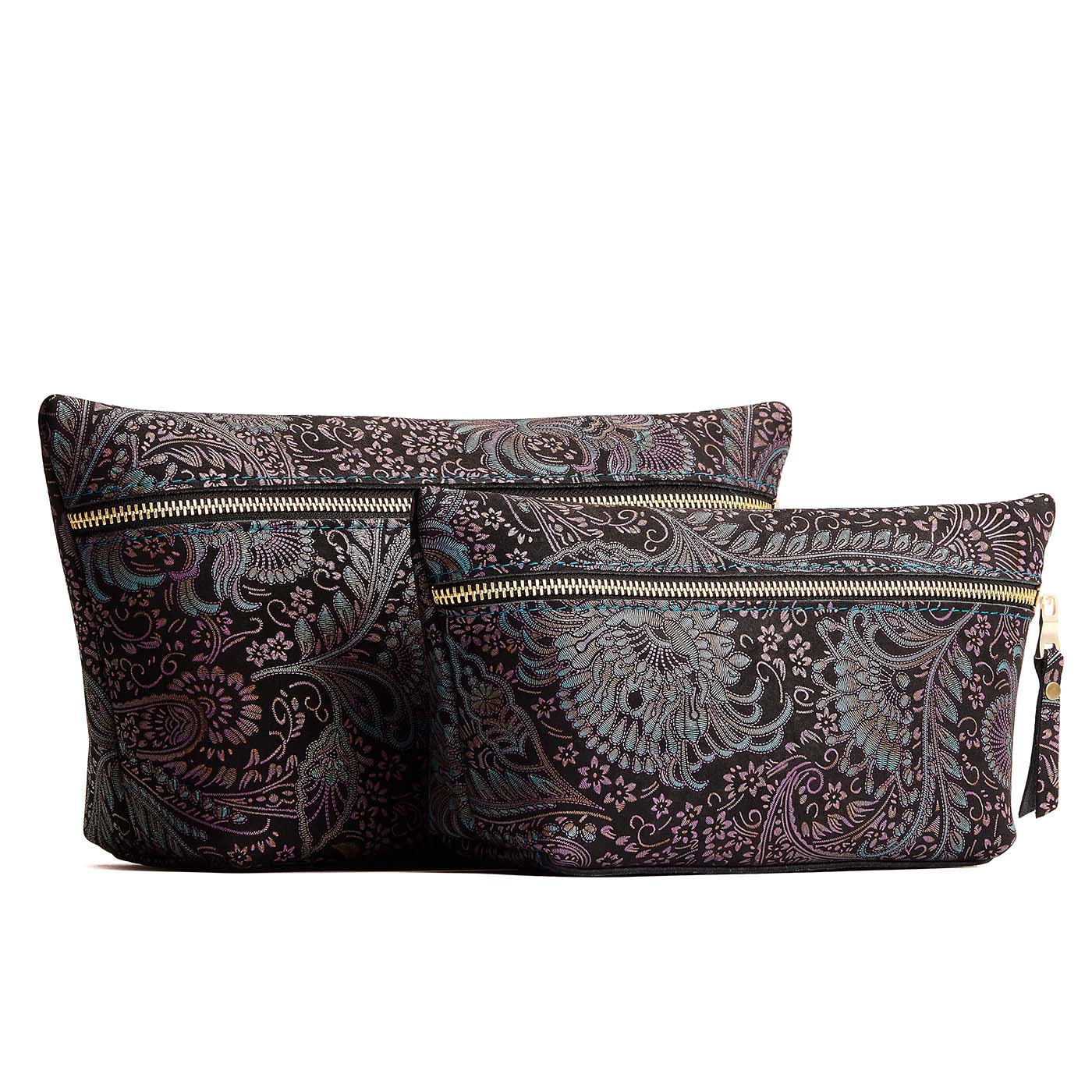 Masquerade | Two large leather makeup bags with zipper