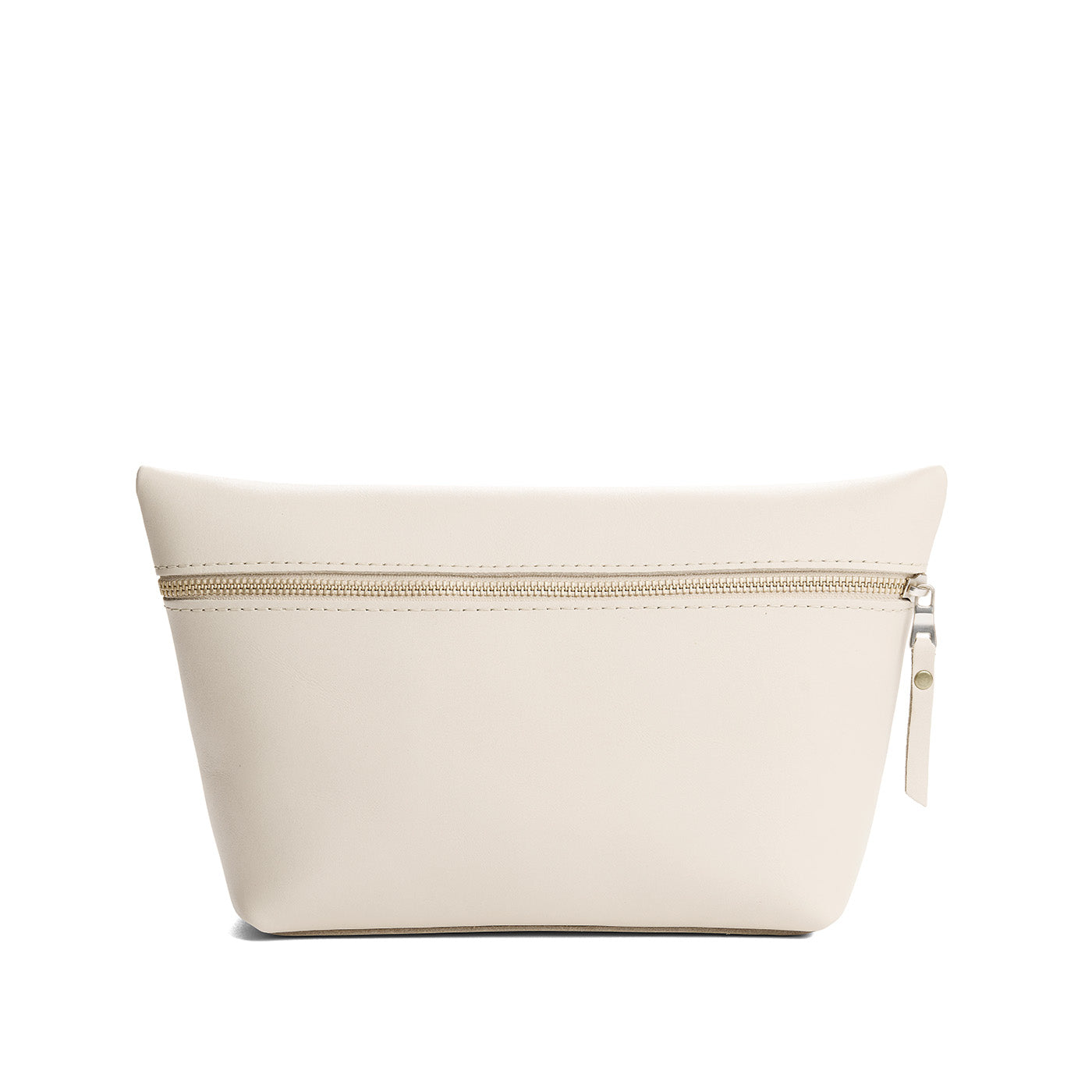 Bone*Extra Large | Large leather makeup bag with zipper