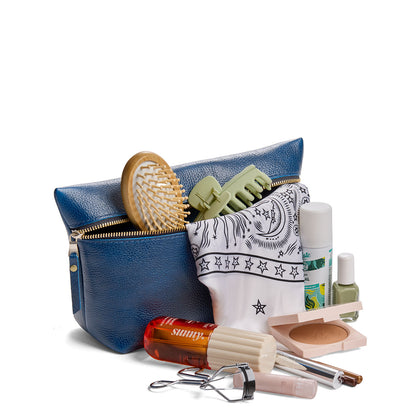 Caspian*Extra Large | Large leather makeup bag with zipper