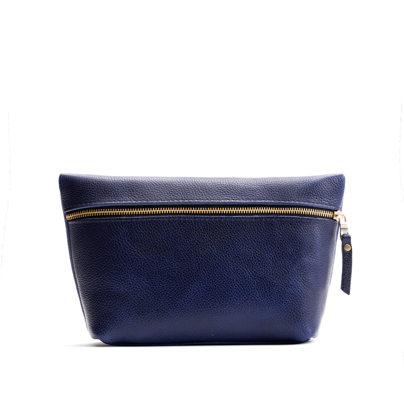 Cobalt*Extra Large | Large leather makeup bag with zipper