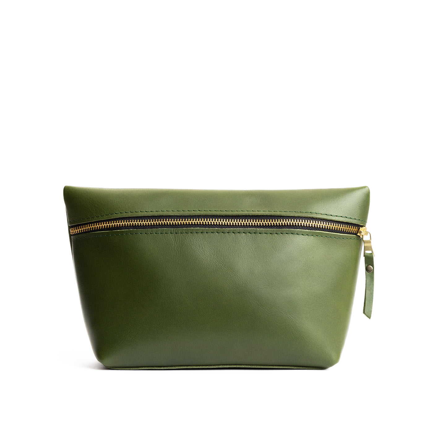 Pine*Extra Large | Large leather makeup bag with zipper