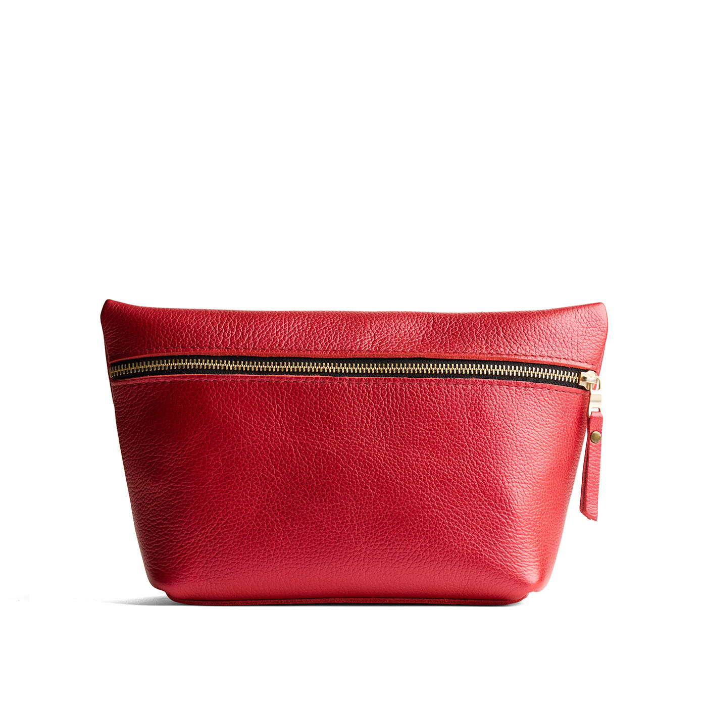 Reba Red*Extra Large | Large leather makeup bag with zipper