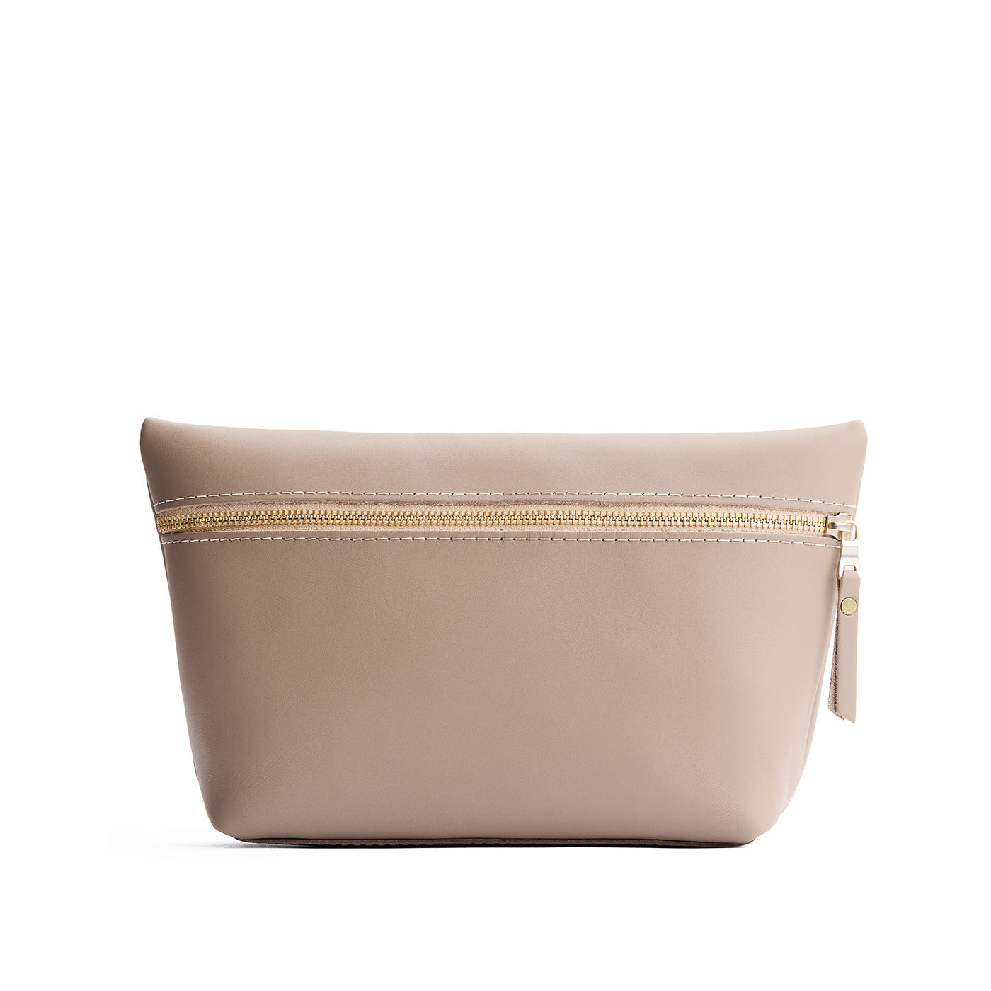 Stone*Extra Large | Large leather makeup bag with zipper