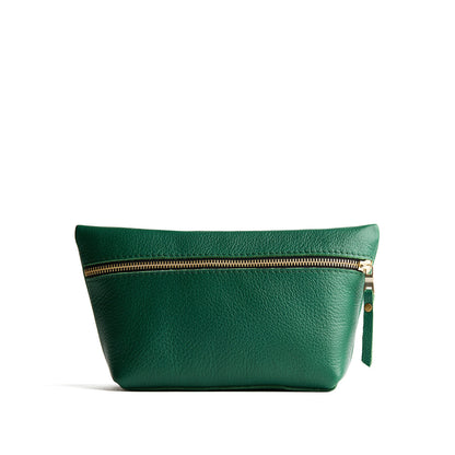 Bacalar*Large | Large leather makeup bag with zipper