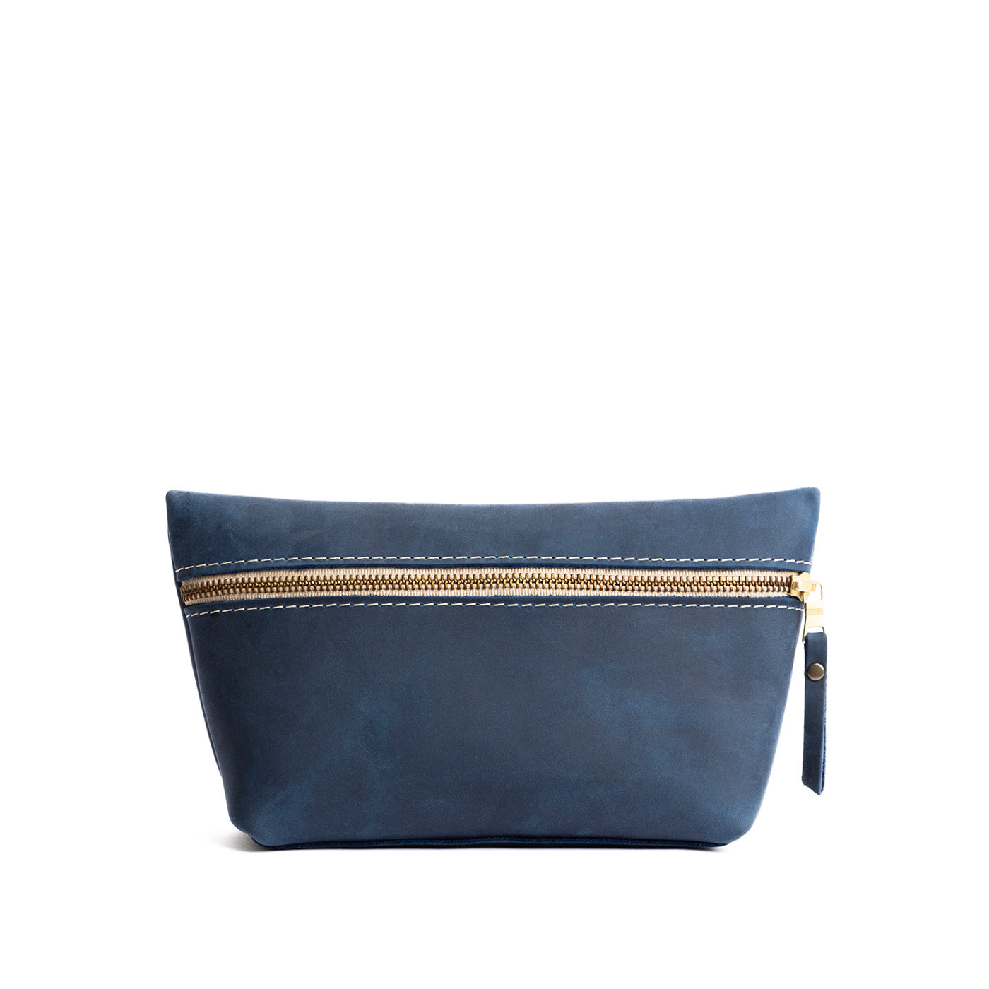 Deep Water*Large | Large leather makeup bag with zipper