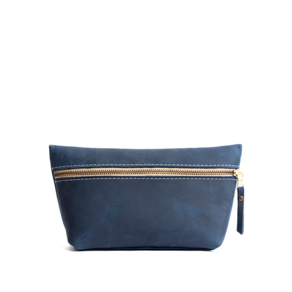 Deep Water*Large | Large leather makeup bag with zipper