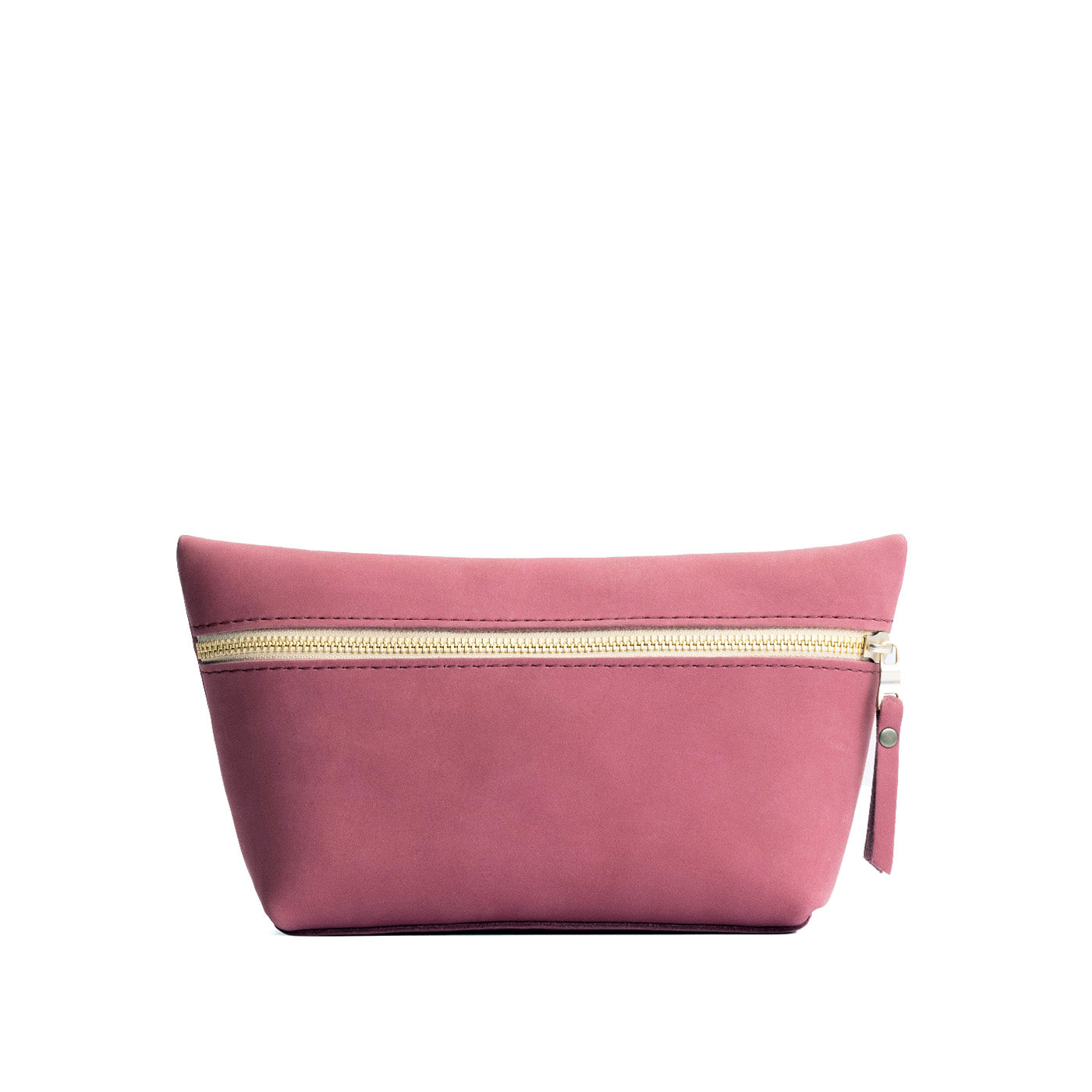 Foxglove*Large | Large leather makeup bag with zipper