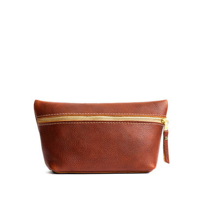 Nutmeg*Large | Large leather makeup bag with zipper