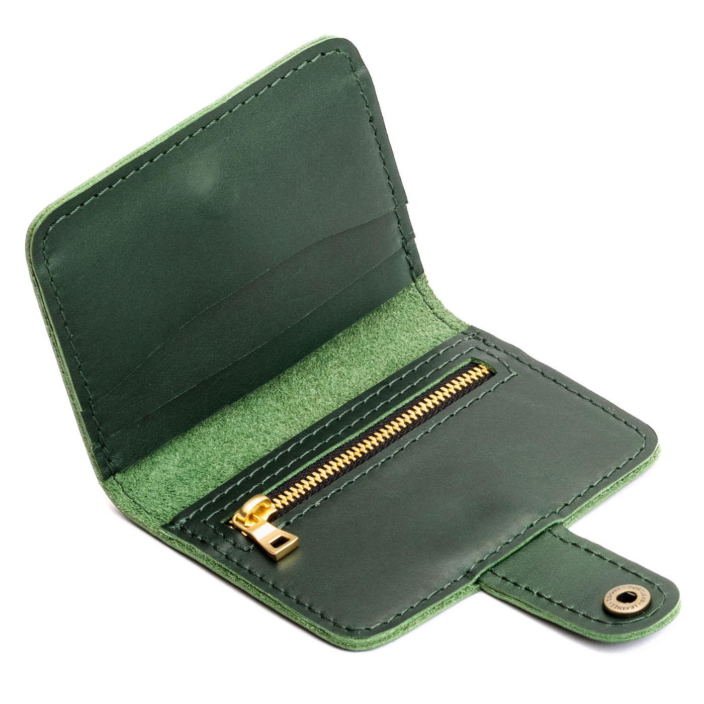 Aruba | Small leather bifold wallet with snap open