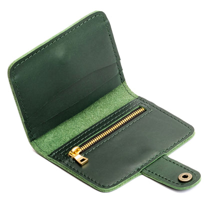 Aruba | Small leather bifold wallet with snap open
