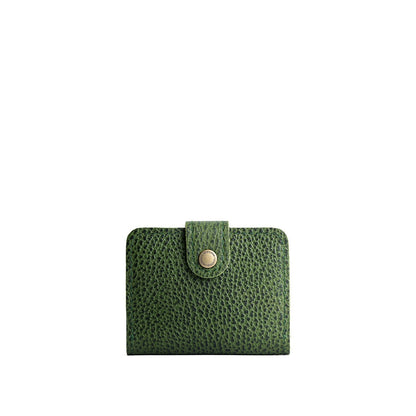 Avocado | Small leather bifold wallet with snap closed