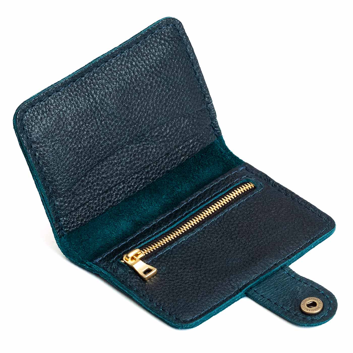 Boreal | Small leather bifold wallet with snap open
