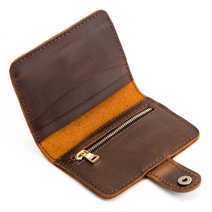 Canyon | Small leather bifold wallet with snap open
