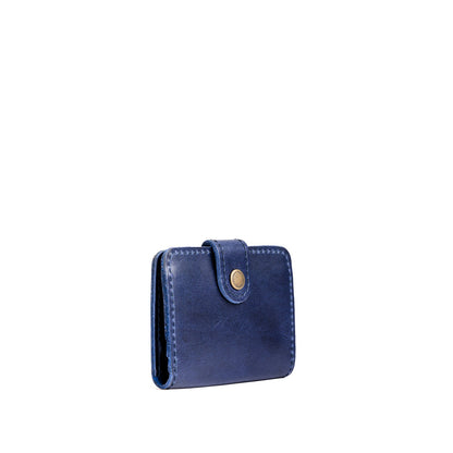 Cowboy Blue | Small leather wallet with snap closed