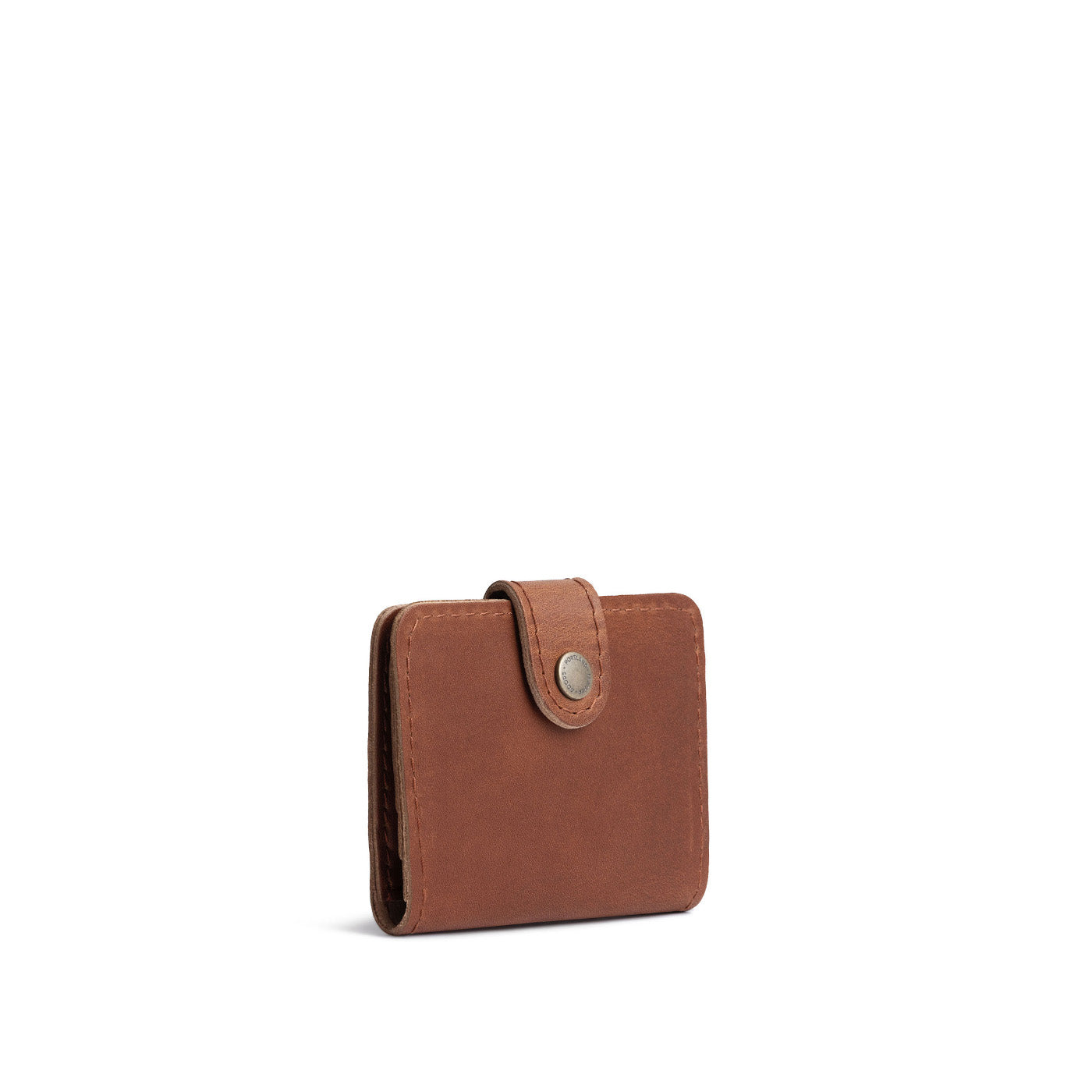 English Tan | Small leather wallet with snap closed