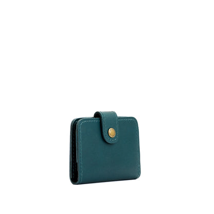 Harbor | Small leather wallet with snap closed