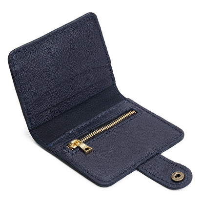 Night Owl | Small leather bifold wallet with snap open