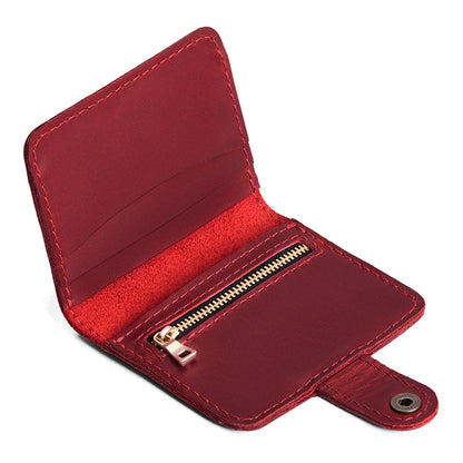 Phoenix | Small leather bifold wallet with snap open