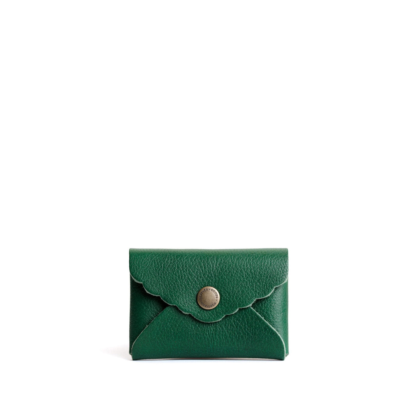 Bacalar | Small leather wallet with scalloped edge
