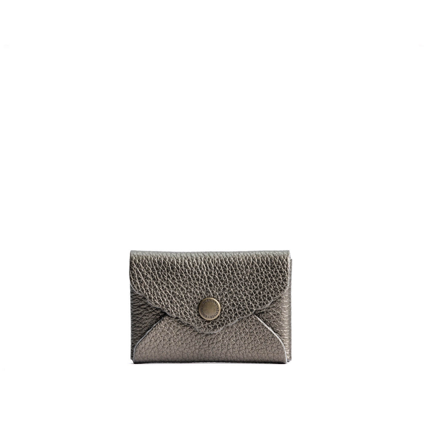 Stardust | Small leather card wallet with scalloped edge