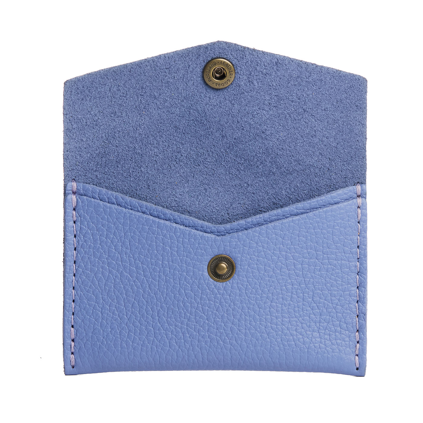 Aster | Small leather envelope card wallet with snap closure