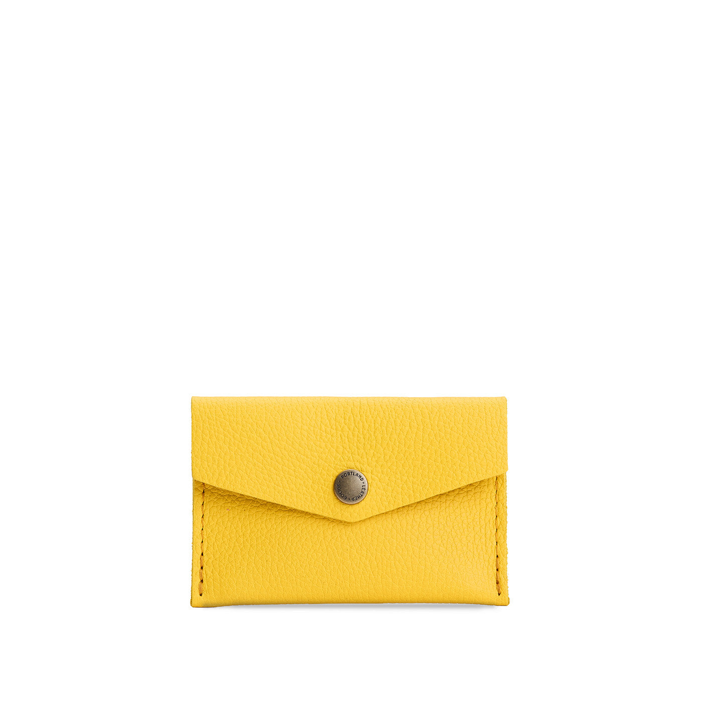 Canary | Small leather envelope card wallet with snap closure