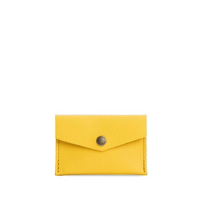Canary | Small leather envelope card wallet with snap closure