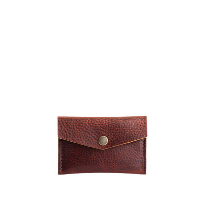 Cinnamon Bear | Small leather envelope card wallet with snap closure