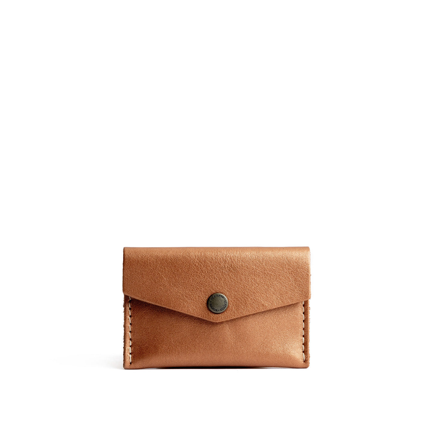 Hava | Small leather card wallet with snap closure