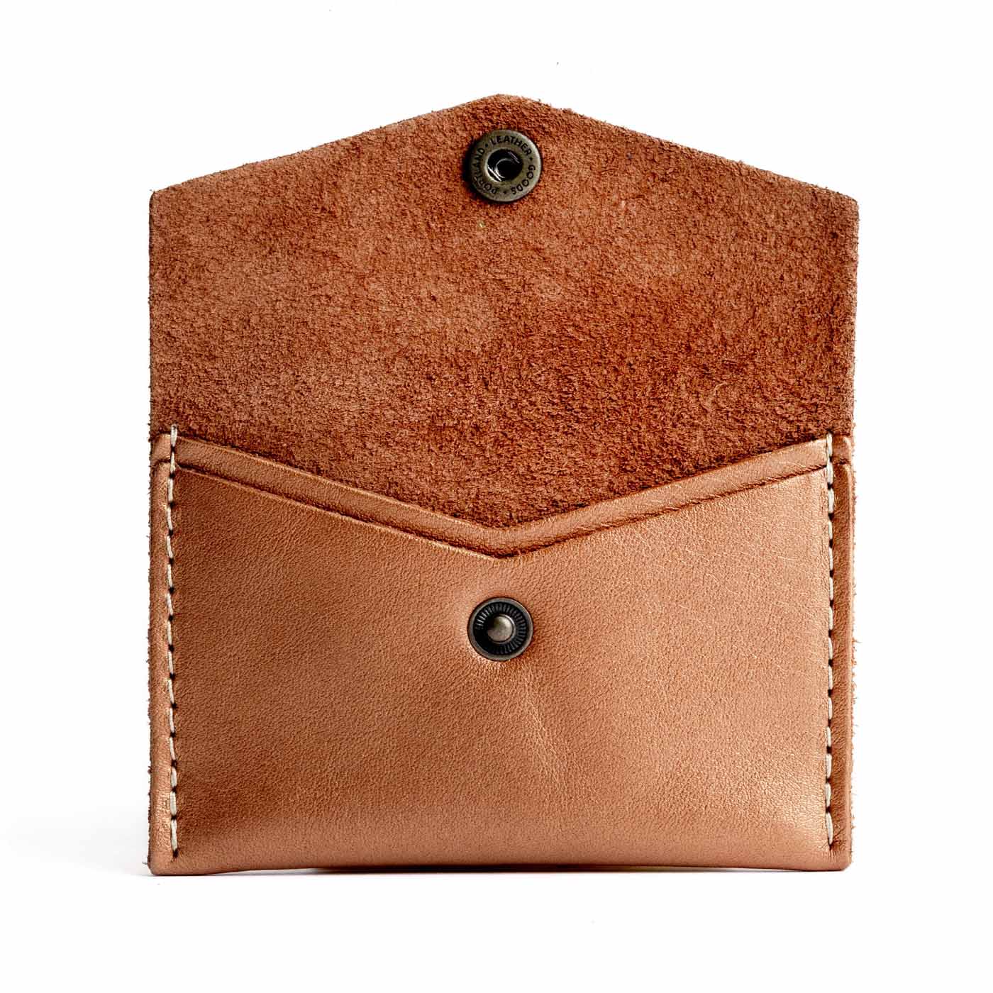 Hava | Small leather card wallet with snap closure