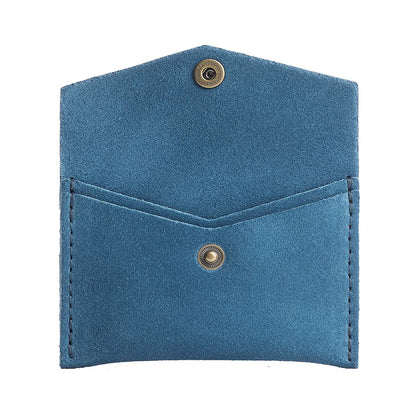 Mariner Blue | Small leather envelope card wallet with snap closure