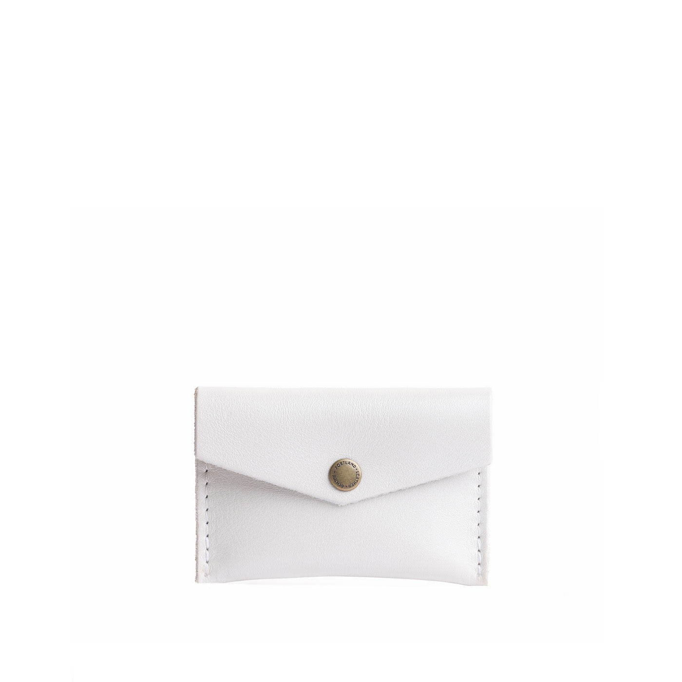 Pearl | Small leather envelope card wallet with snap closure