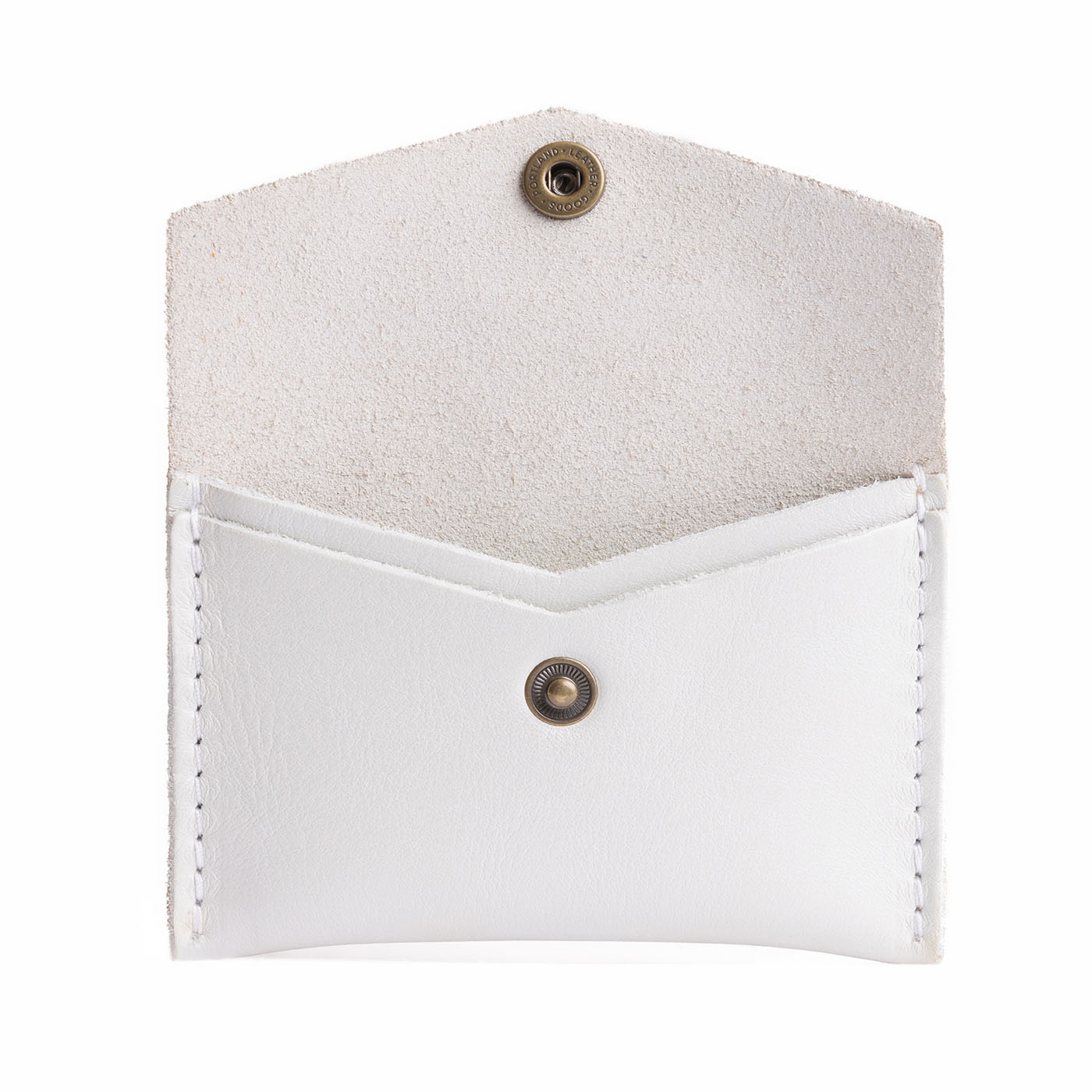 Pearl | Small leather envelope card wallet with snap closure