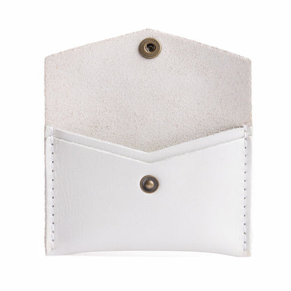 Pearl | Small leather envelope card wallet with snap closure