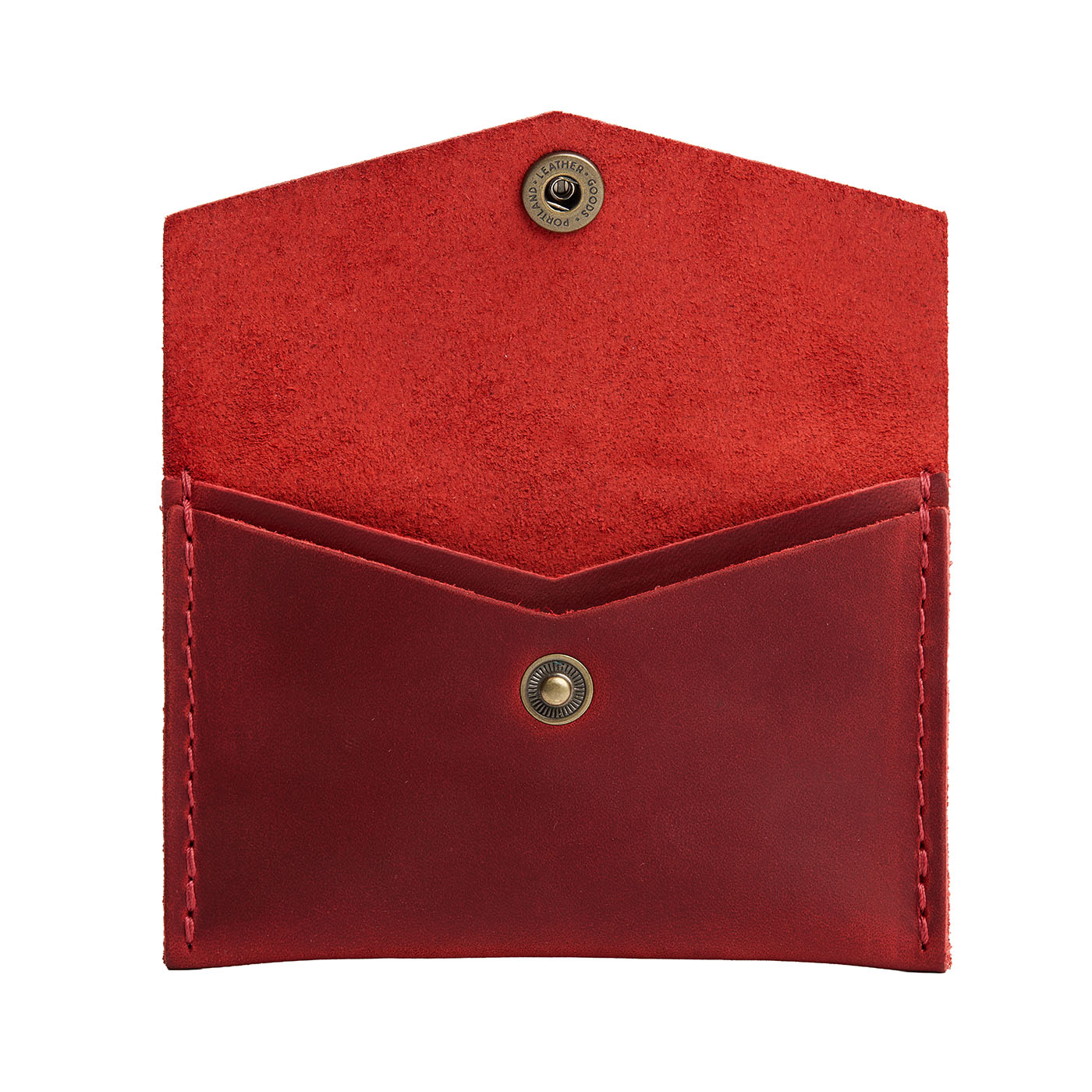 Phoenix | Small leather envelope card wallet with snap closure